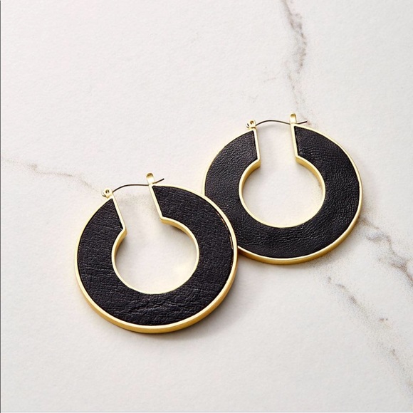 House of Harlow 1960 Jewelry - House of Harlow for Express black leather hoops